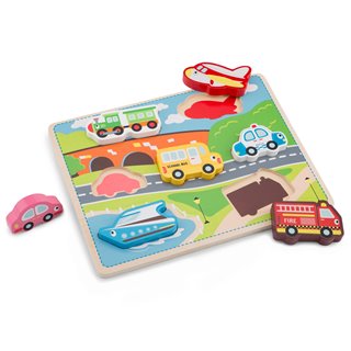 Vormenpuzzel - 7 stukjes - voertuigen
